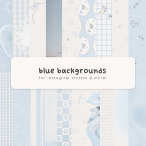 Blue Instagram Story Backgrounds Bundle Pastel Blue Backgrounds Pale Blue Wallpaper digital paper Baby Blue Pattern