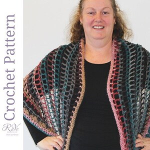 Senorita Shawl Crochet Pattern, Open Weave Rectangular Wrap (PDF Pattern)