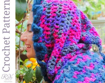 Patroon voor een gehaakte capuchon met franjes: Boho wintermode (PDF-patroon)