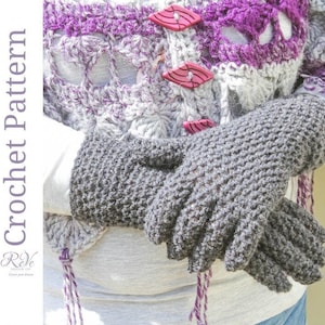 Crochet Glove Pattern - Fingered Glove Crochet Pattern – Crochet Gloves – Full Fingers – Crochet Pattern
