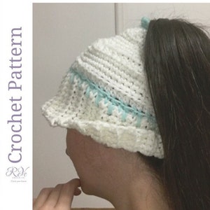Modello per berretto all'uncinetto con coda di cavallo – Cappello con capelli spessi e strutturati (modello in PDF)