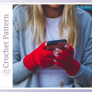 Crochet Fingertip Glove Pattern: Women&#39;s DIY Gloves (PDF Pattern)