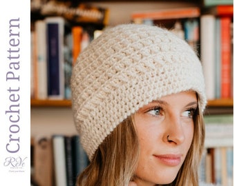Trellis Beanie is a thick and textured women's crochet hat pattern. The perfect winter cloche pattern for self, gifts or sale.