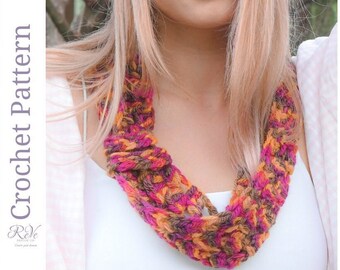 Lacy Cowl Crochet Pattern in Chunky yarn. Feminine and pretty, features a separate band. This design works well in multiple colors, or one