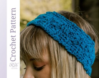 Bloomin' Comfy Crochet Ear Warmer Pattern. DIY headband with ribbed cuff and adjustable sizing.