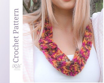 Lacy Cowl Crochet Pattern in Chunky yarn. Feminine and pretty, features a separate band. This design works well in multiple colors, or one