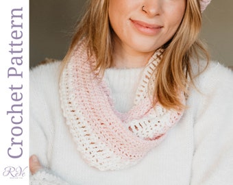 Lacy Cowl Crochet Pattern in DK weight yarn. Feminine and pretty, this design works well in multiple colors, or one solid. DIY gift for lady