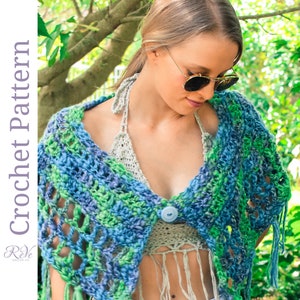 Chunky Crochet Shawl Pattern, Cape, boho fashion, Extra Long Fringe, Poncho, Wrap, Jacket, instructions, easy, capelet, woman