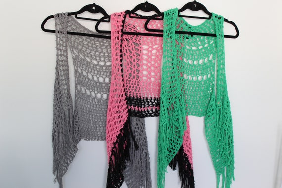 Boho Crochet Vest Pattern, Relaxed Boho Vest, Fringed Vest, Casual