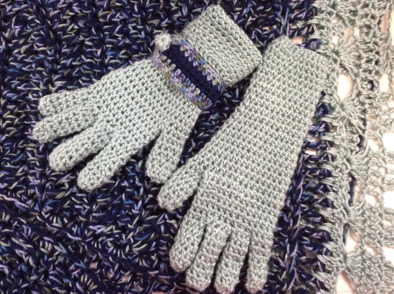 Crochet Glove Pattern Fingered Glove Crochet Pattern Crochet Gloves Full Fingers Crochet Pattern image 10