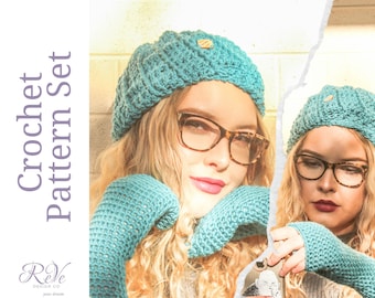 Crochet Accessories Set, Crochet Gloves Pattern, Beanie Crochet Pattern, Crochet Beanie Pattern , Hat Gloves and Mittens Set, DIY Gifts