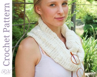 Crochet Scarf Pattern, Crochet Cowl, Textured Infinity Scarf,  Infinity Scarf Pattern, Intermediate level, Crochet Pattern, Cross Stitch