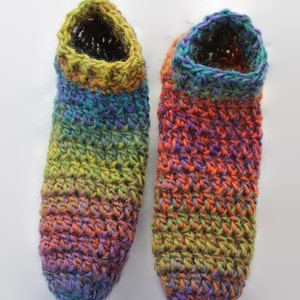 PDF DOWNLOAD - Intermediate Crochet Pattern - Kid&#39;s Slippers Pattern, Crochet Slippers, Rainbow Slippers, Childrens Shoes, PT03FI