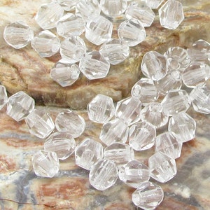 4mm Crystal Clear Fire Polished Round Beads