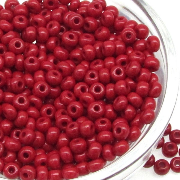 6/0 Seed Beads Opaque Dark Red