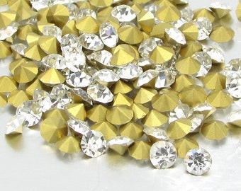 Tiny Point Back Foiled Rhinestone Chatons