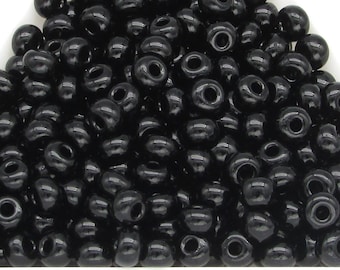 6/0 Seed Beads, Opaque Jet Black, Preciosa Ornela Czech Glass Spacers