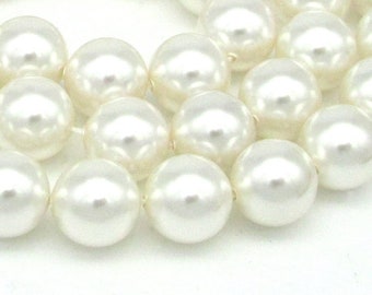 10mm Round White Crystal Pearls
