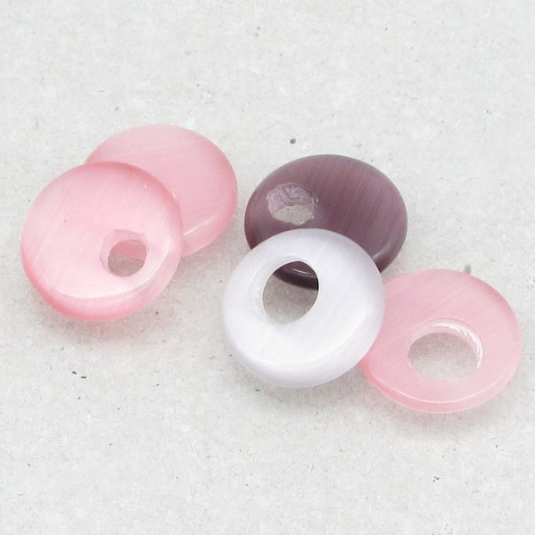 12mm Flat Round Go-Go Pendant Fiber Optic Mix