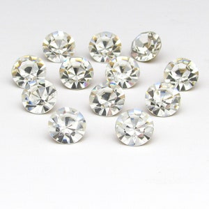 38ss Preciosa Optima Crystal Chatons, 8mm Machine Cut Point Back Rhinestones