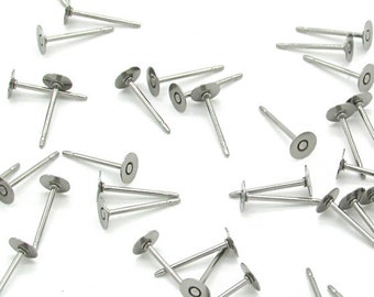 100 4mm Stainless Steel Earring Posts