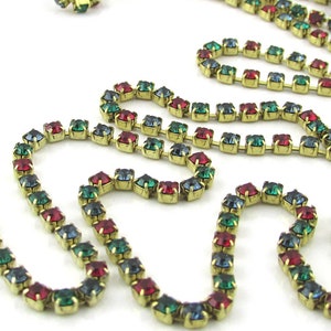 18pp Rhinestone Chain by the Foot, Vintage Austrian Crystal Finding