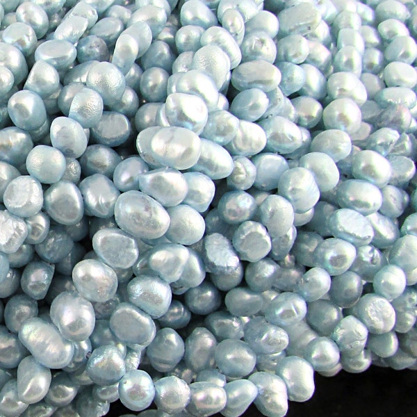 4-5mm Blue Cultured Freshwater Pearl Nugget Bead Strand