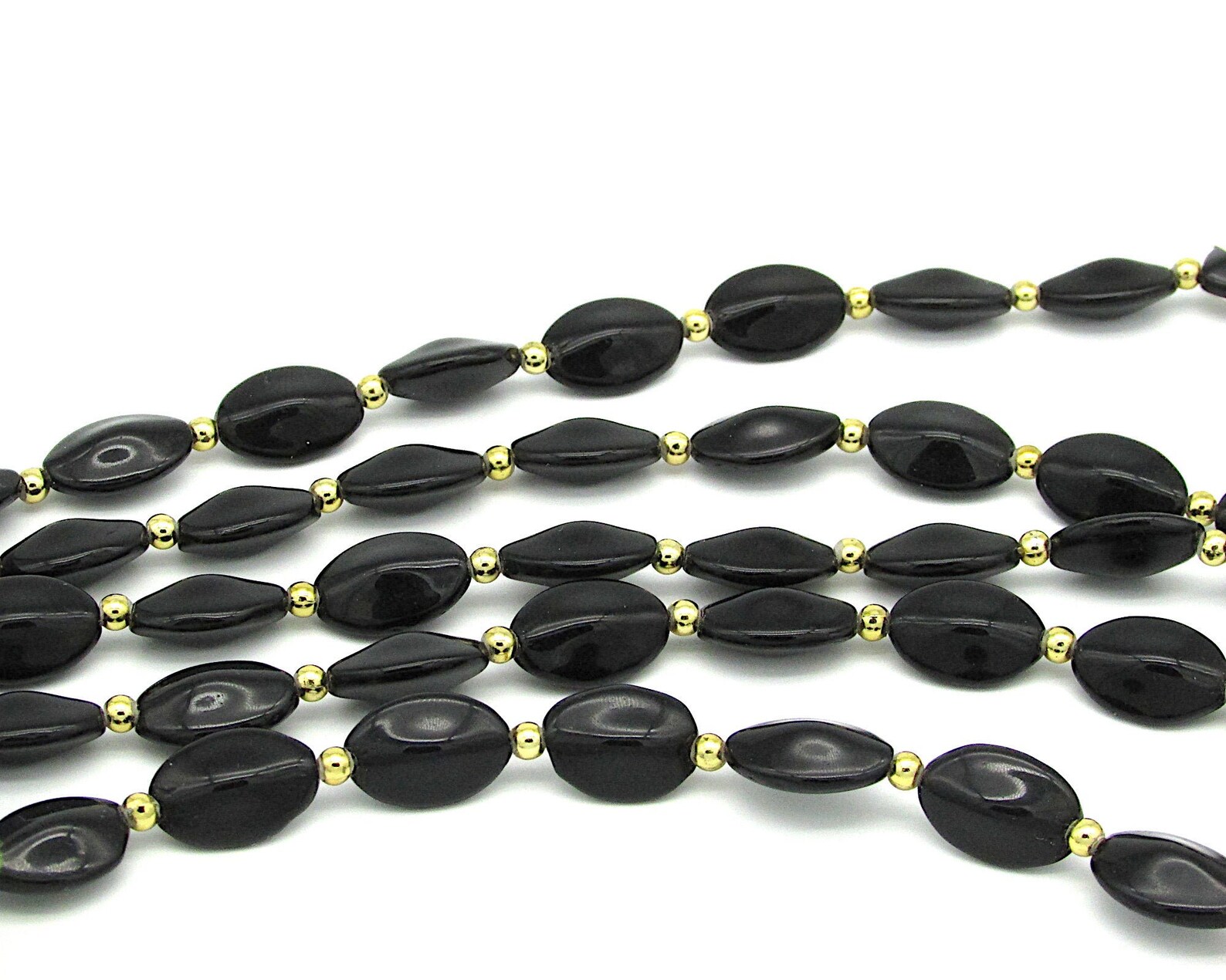 17mm Black Oval Czech Glass Beads 10 Etsy