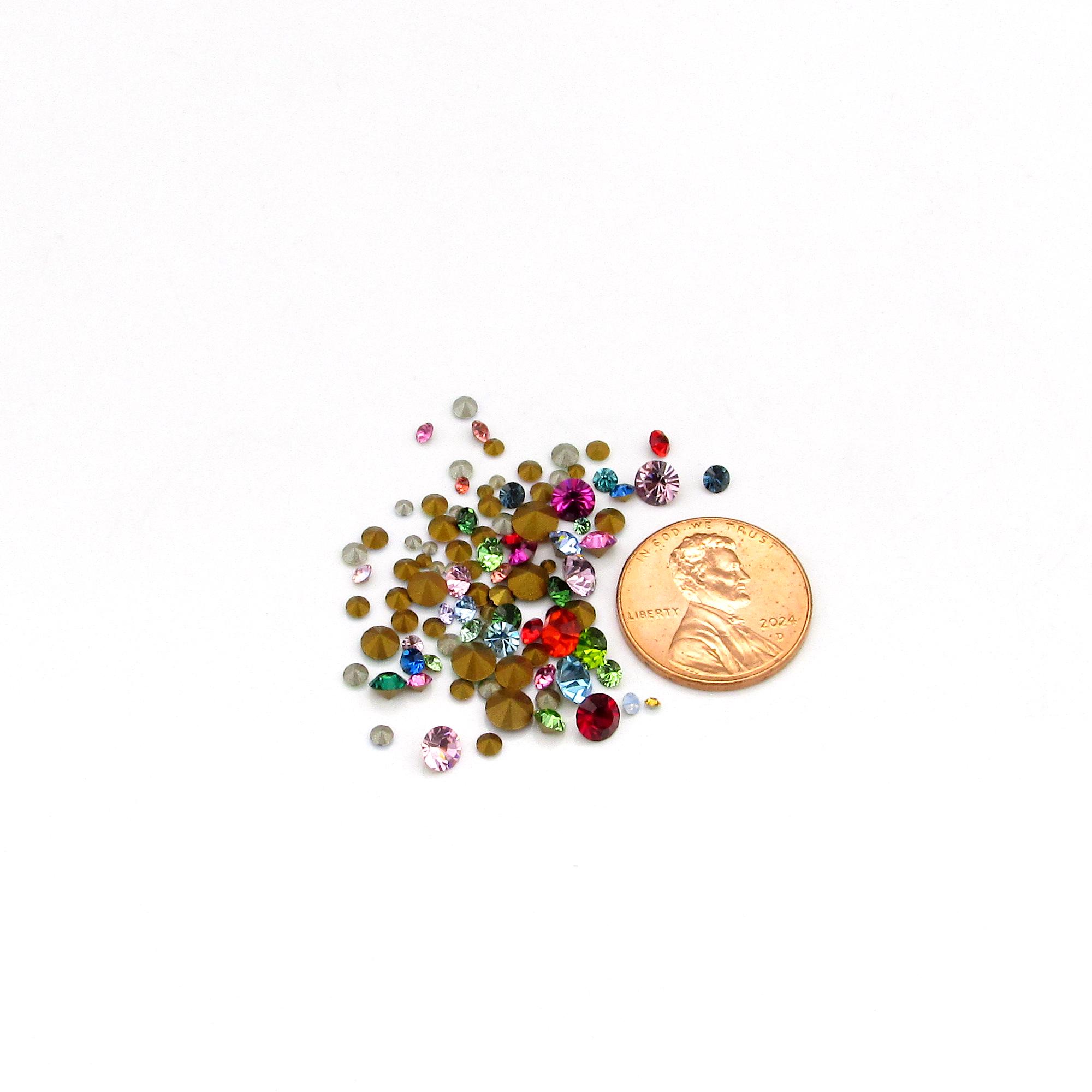 Rhinestone Chaton Mix 3ss-20ss Crystal Point Backs, 1.5-4.68mm Non ...