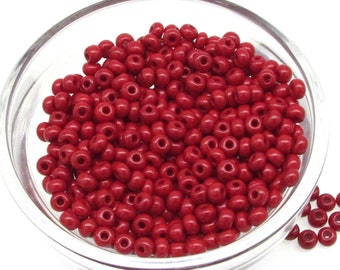6/0 Seed Beads Opaque Dark Red