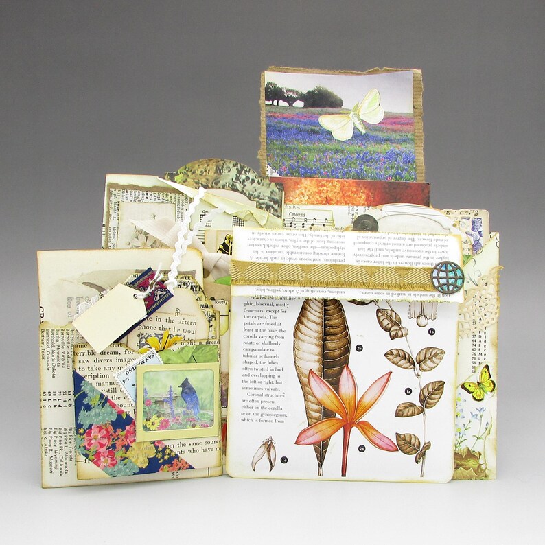 Stuffed Junk Journal Pockets, Floral Ephemera Set - Etsy