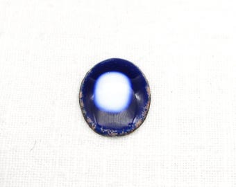 25x18mm Oval Two-Tone Enameled Steel Cabochon