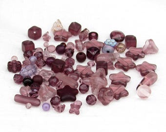 Vintage Purple Glass Bead Mix