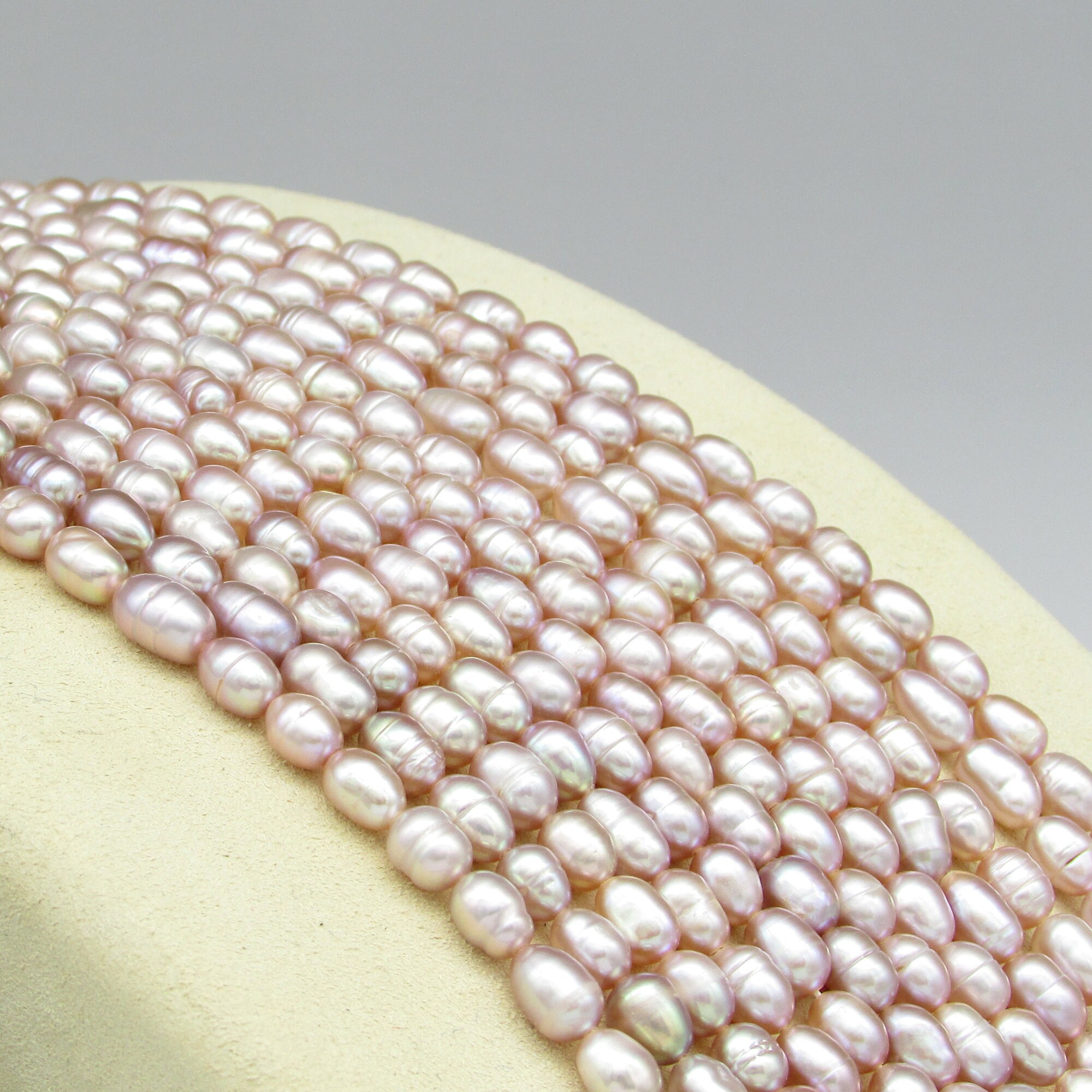 Mauve Baroque Oval Rice Pearls - Etsy