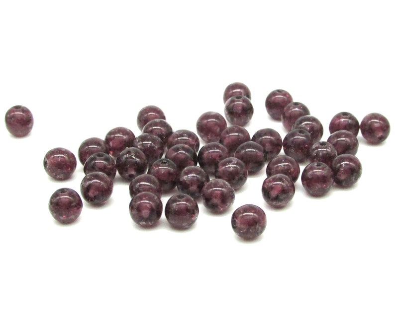 Crackled Amethyst Glass Beads