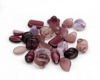 Vintage Purple Glass Bead Mix