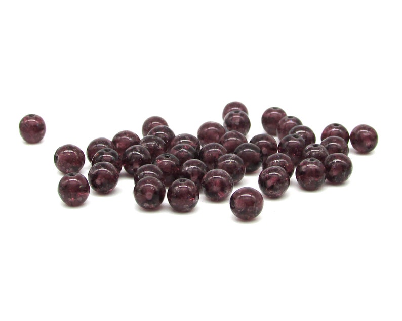 Crackled Amethyst Glass Beads