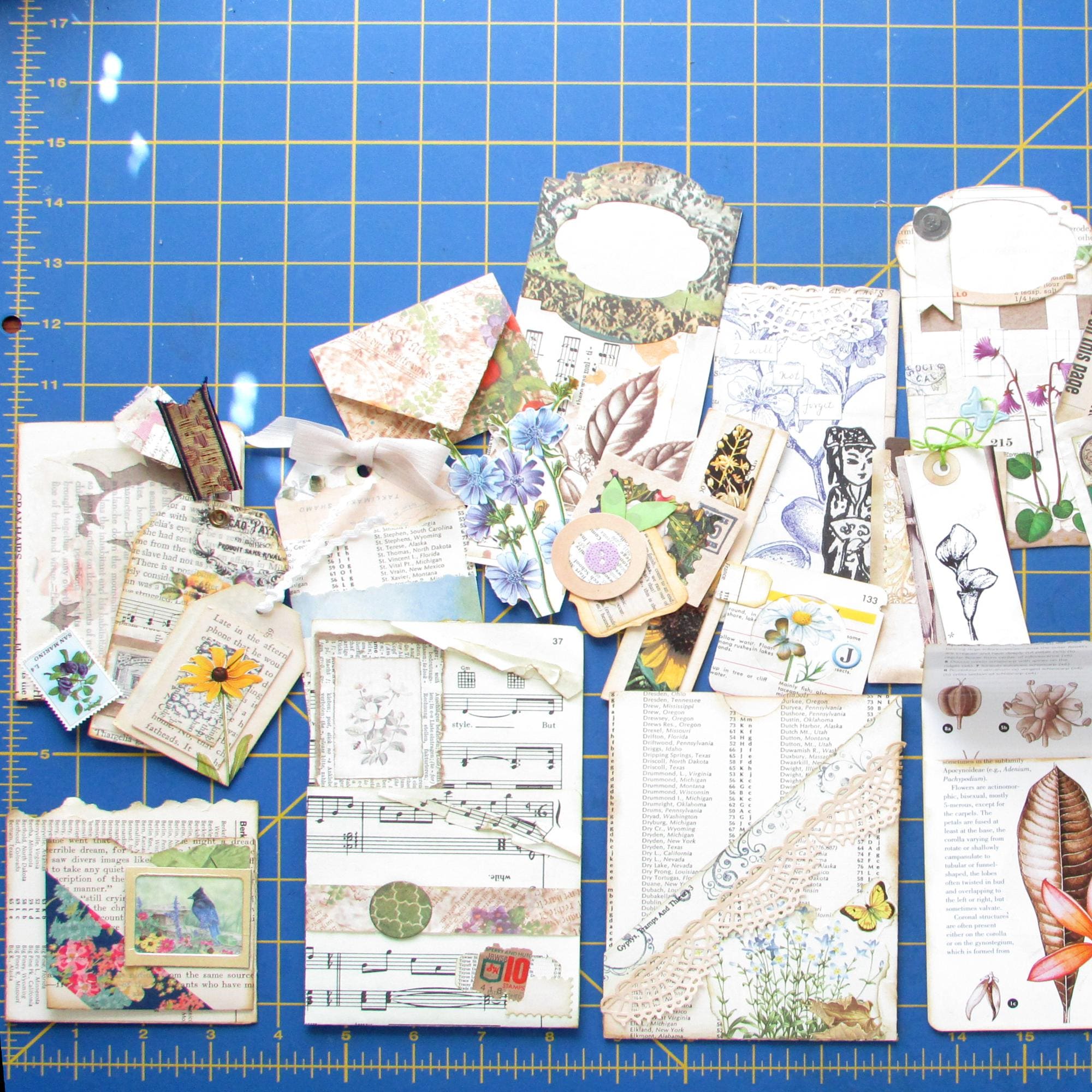 Stuffed Junk Journal Pockets, Floral Ephemera Set - Etsy
