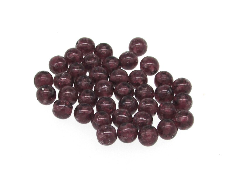 Crackled Amethyst Glass Beads