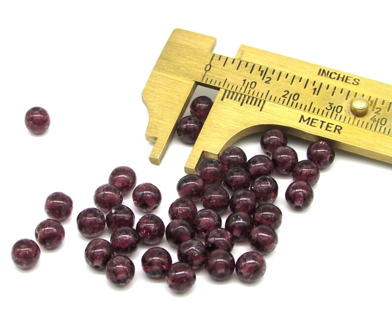 Crackled Amethyst Glass Beads