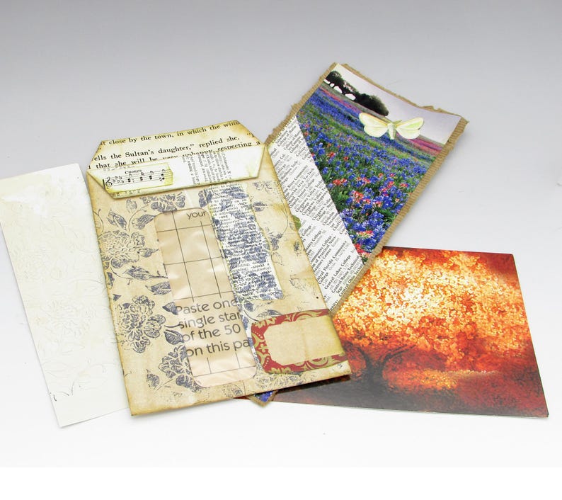 Stuffed Junk Journal Pockets, Floral Ephemera Set - Etsy