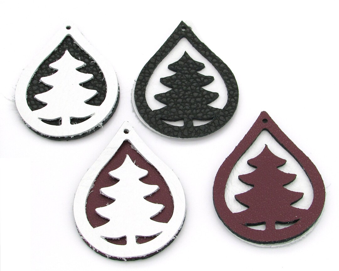 2 Large Teardrops With Pine Tree Cutouts Top Grain Etsy