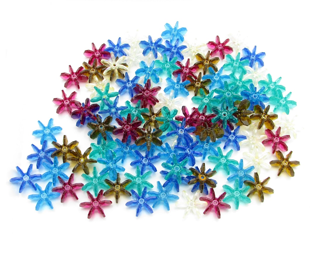 18mm Acrylic Starflake Beads, Vintage Interlocking Cartwheels - Etsy