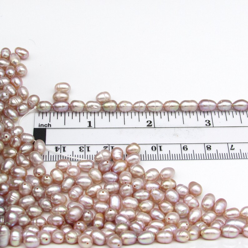 Mauve Baroque Oval Rice Pearls - Etsy