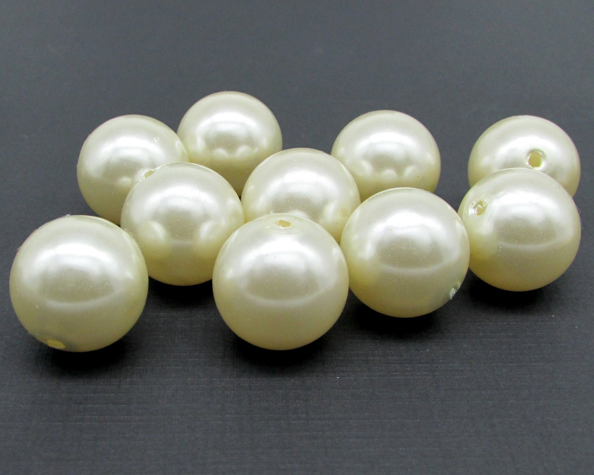 2-18mm Ivory Faux Pearls Round Smooth Ivory ABS Imitation Pearls