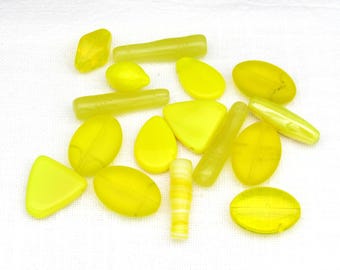 Vintage Yellow Glass Bead Mix