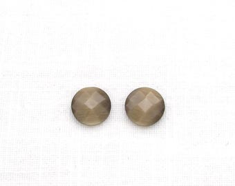 12mm Faceted Round Cabochons, Fiber Optic Glass Rauten Rose