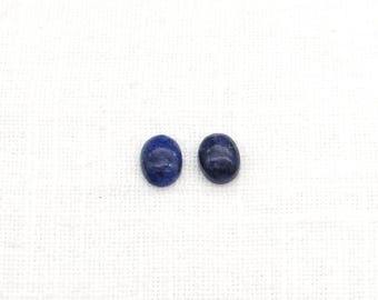 Sodalite Oval Cabochons, 8x6mm Domed Dark Blue Gemstones