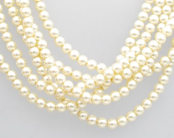 Creamrose Preciosa Crystal Nacre Pearls, 4mm 6mm 10mm Rounds