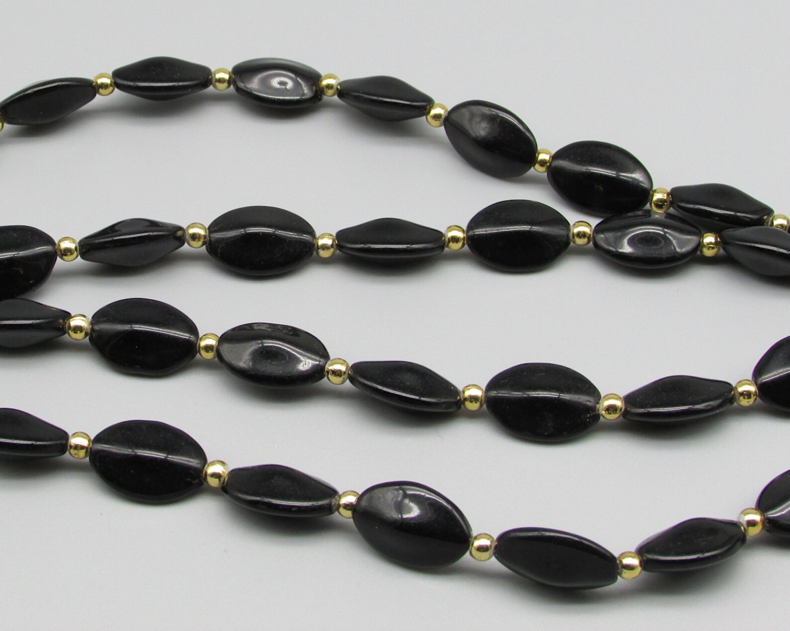 17mm Black Oval Czech Glass Beads 10 Etsy